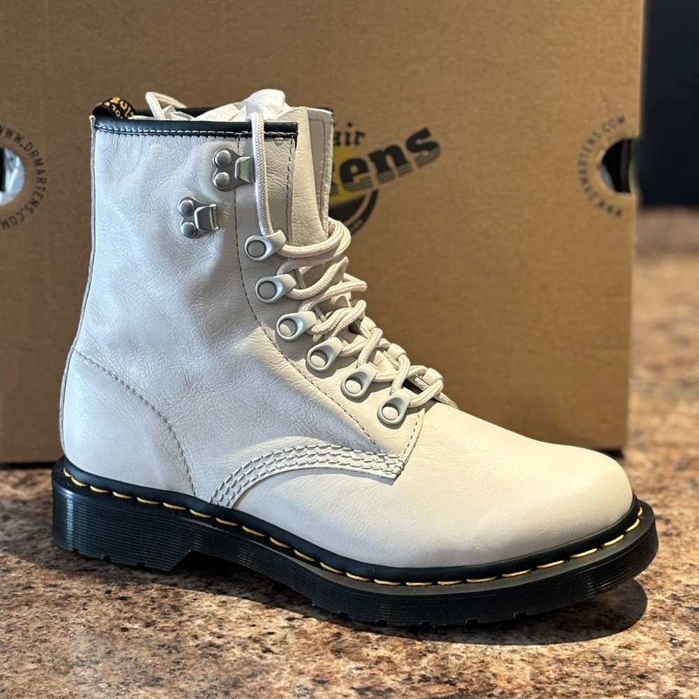 Dr Martens Boot in Bone Color, New with box, Sz 8